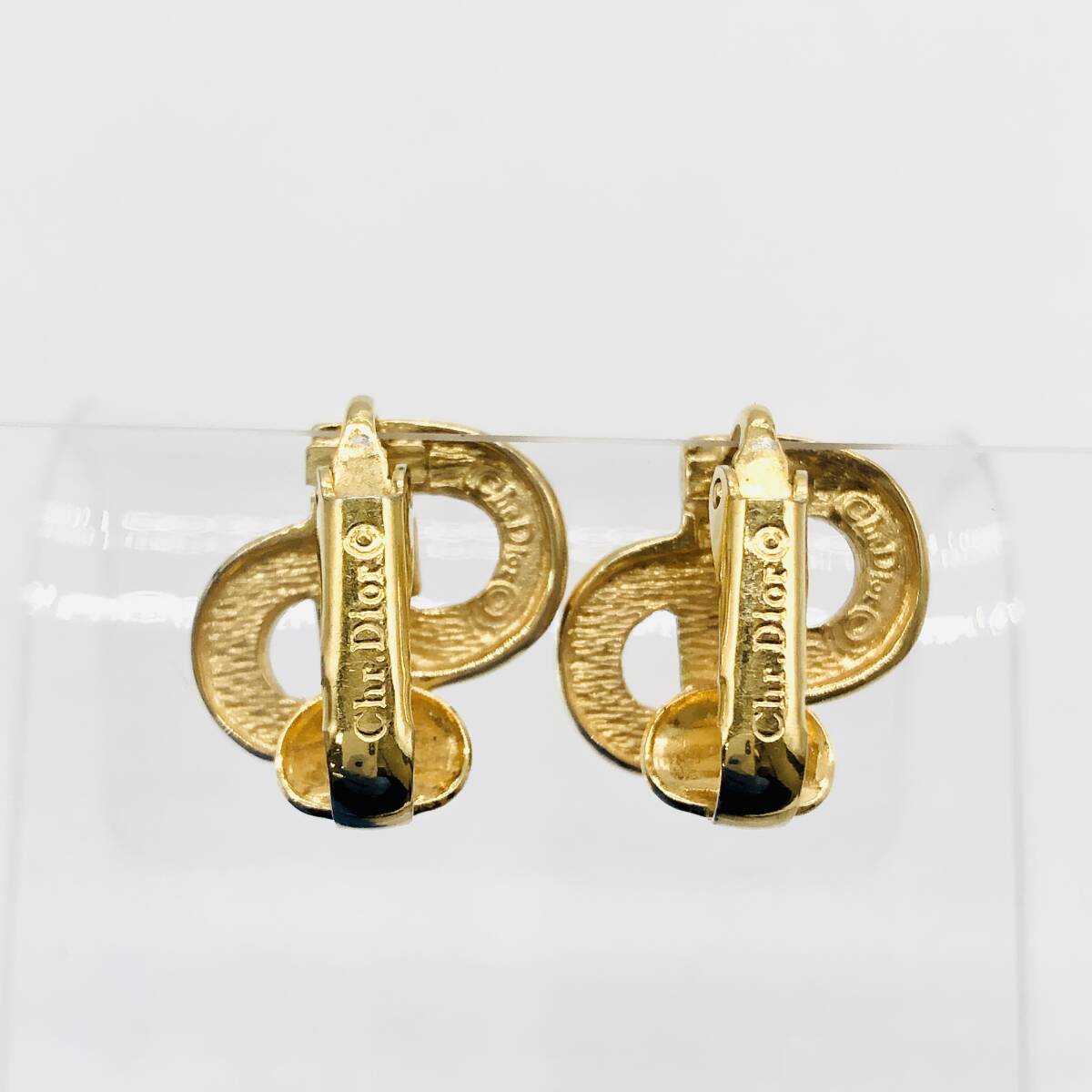 !_[ хранение товар ][ прекрасный товар ]Christian Dior Christian Dior серьги CD Logo стразы Gold цвет / io-3691-sw