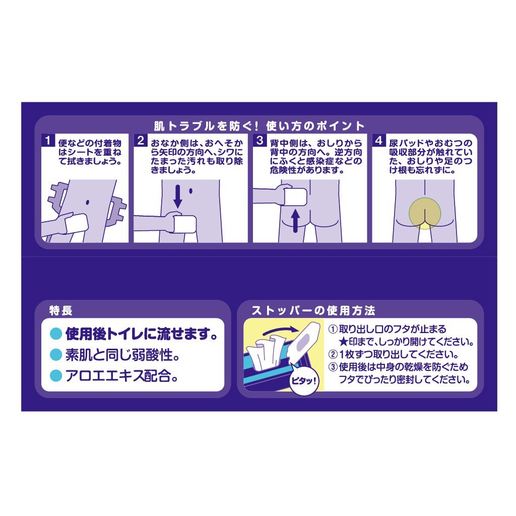【まとめ買い】アクティトイレに流せるおしりふき100枚 容量100枚×24点セット 日本製紙クレシア おしりふき_画像6