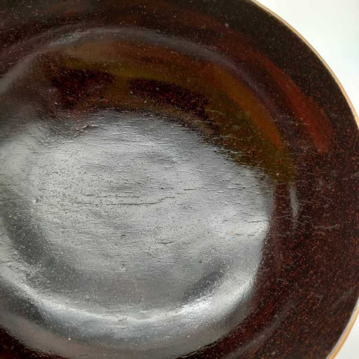 蓋付き椀 天然木 本漆塗り 菖蒲 八橋図 金蒔絵 縁金 溜塗 明治後期 手描き 漆器 骨董品 _画像8