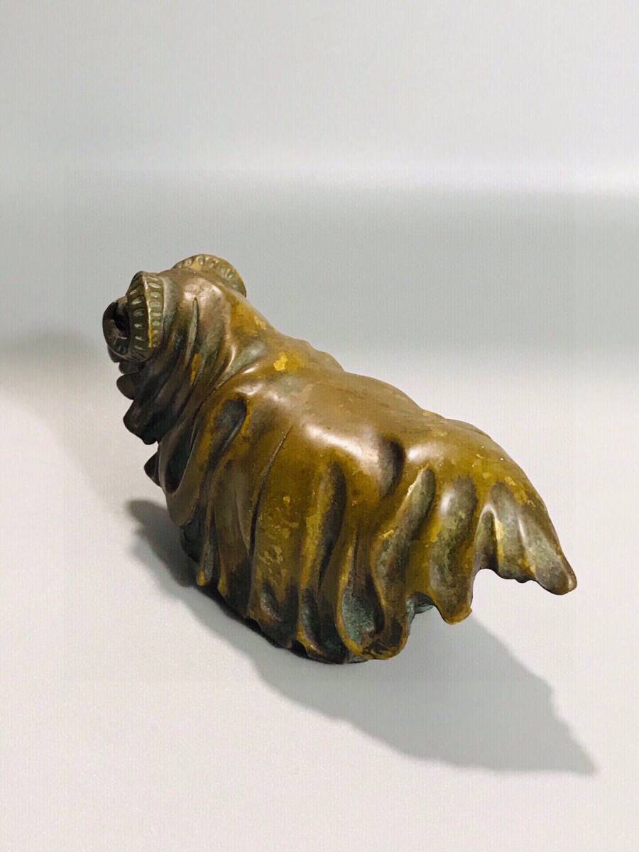 11108 人間国宝 中国骨董 銅製品 【金銅のお金羊の置物】 中国古