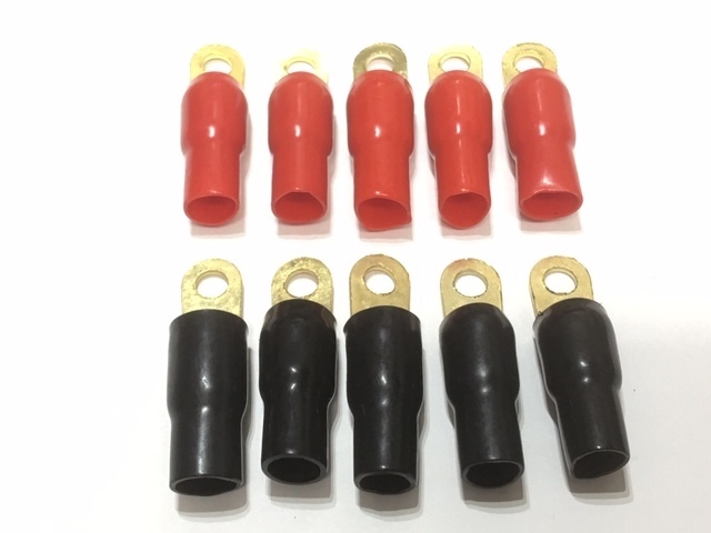 * стоимость доставки 320 иен * новый товар *mac-audio 4 мера 4AWG кольцо терминал дыра диаметр 6mm красный / чёрный каждый 5 шт итого 10 шт MRT4-6BU