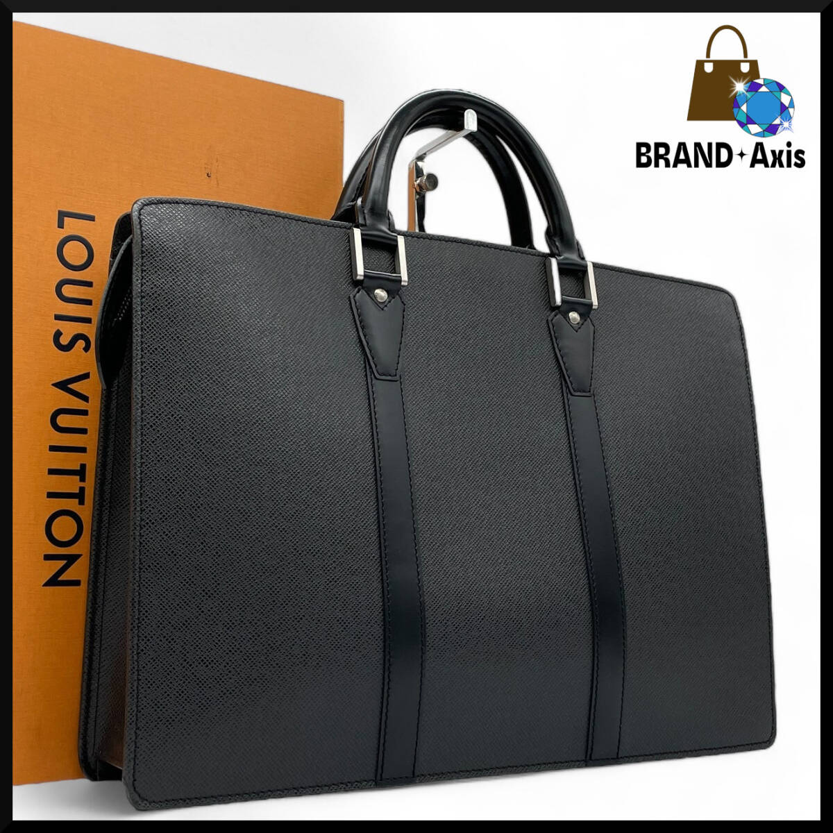 ★【超極美品】ルイヴィトン Louis Vuitton タイガ アルドワーズ 黒 ロザン ビジネスバッグ ハンドバッグ 定価33万 M30052★