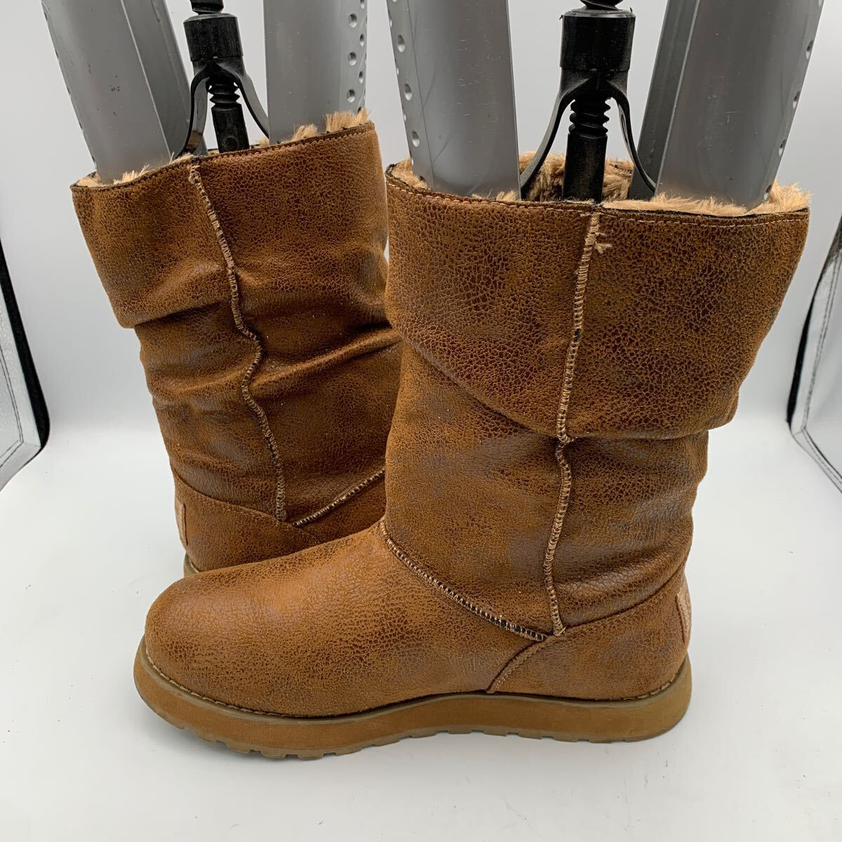 M660 Skechers レディース Keepsakes 2.0-アップランド ミッドビッグボタン スラウチブーツ カーフ US8 25cm ブラウン 裏ボア_画像4