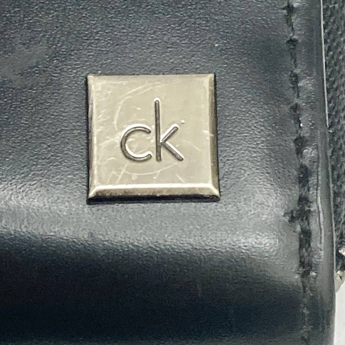 14644　Calvin Klein カルバンクライン メンズ 財(cái)布 長(zhǎng)財(cái)布 ブラック ラウンドファスナー 小銭入れ 本革レザー