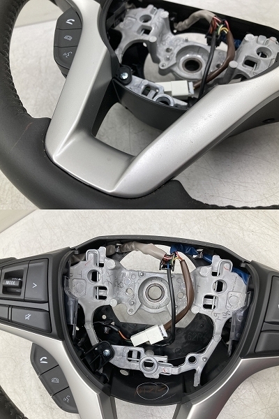 美品 動作OK R3年 MA37S ソリオ HV 走行3,983km 純正 レザー ステアリング ハンドルスイッチ付 MA47S MA27S (O1531)