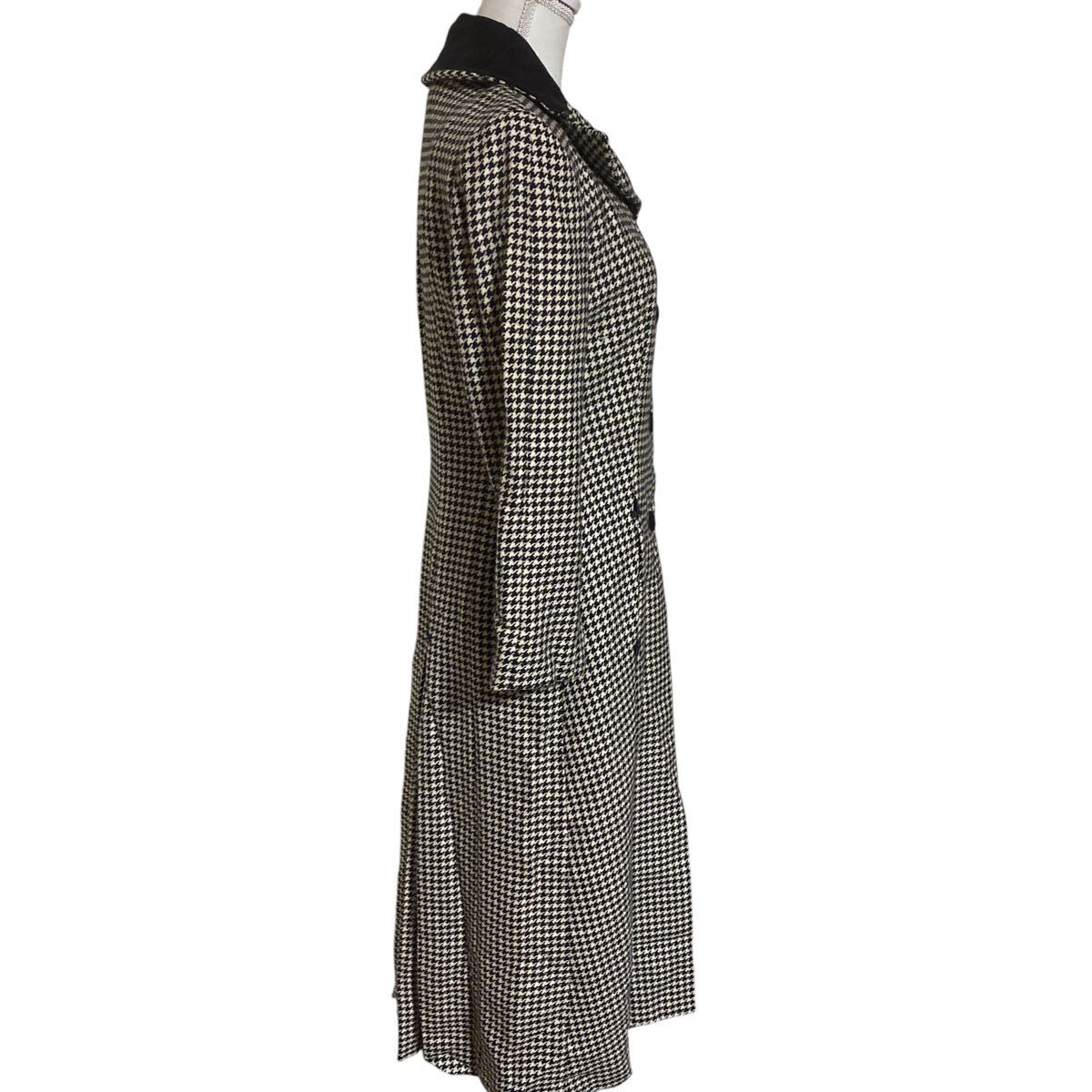美品　ジュンコシマダ　千鳥格子　美形　ロング　コート　38、M、9號　JUNKO SHIMADA