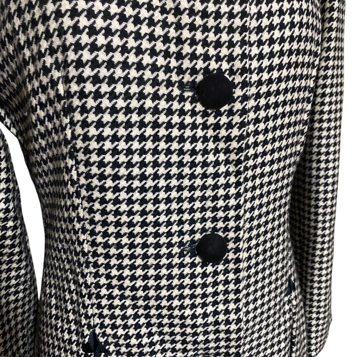 美品　ジュンコシマダ　千鳥格子　美形　ロング　コート　38、M、9號　JUNKO SHIMADA