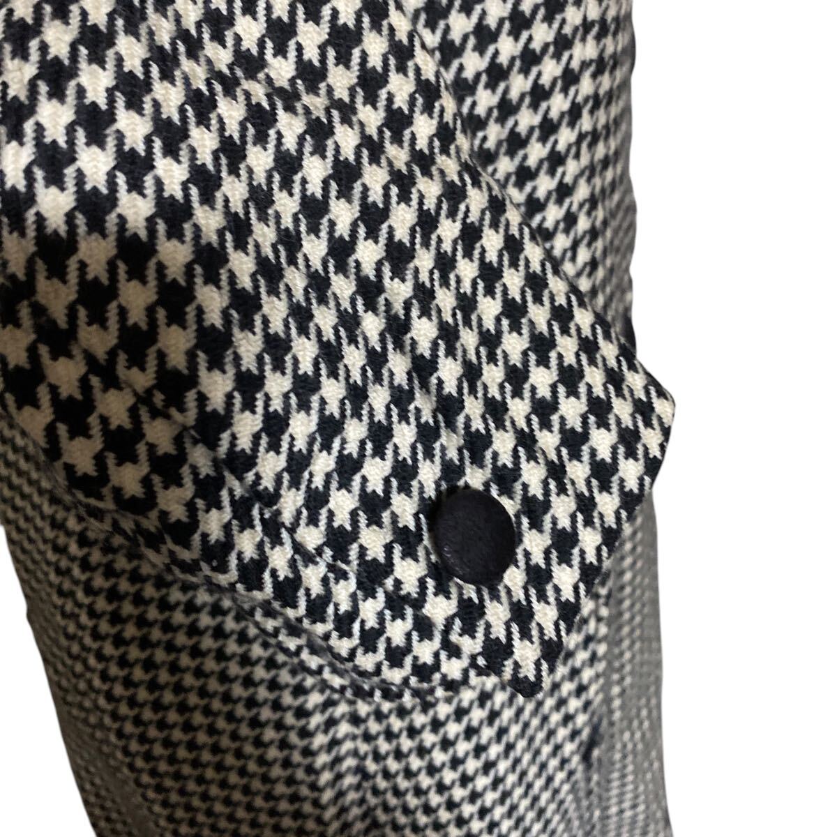 美品　ジュンコシマダ　千鳥格子　美形　ロング　コート　38、M、9號　JUNKO SHIMADA