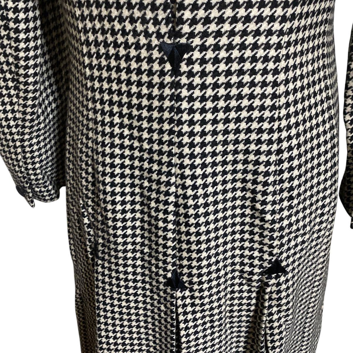 美品　ジュンコシマダ　千鳥格子　美形　ロング　コート　38、M、9號　JUNKO SHIMADA
