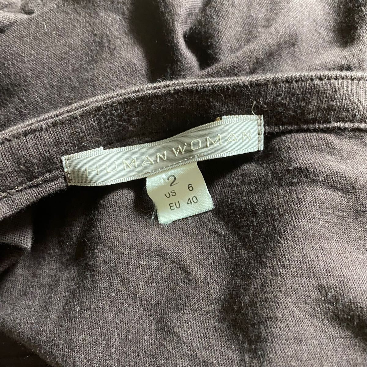 ヒューマンウーマン　編み上げ　コットン　Tシャツ　カットソー　トップス HUMAN WOMAN 2、M、9號(hào)