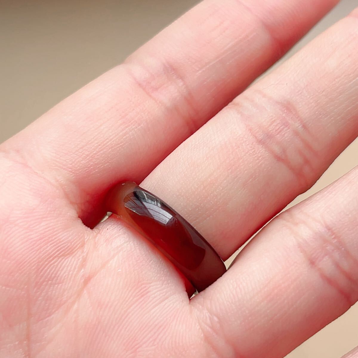 訳あり?瑪瑙?メノウ?指輪?約14.5號(hào)リング?天然石?パワーストーン?巾著袋つき?プレゼントにも　R333131