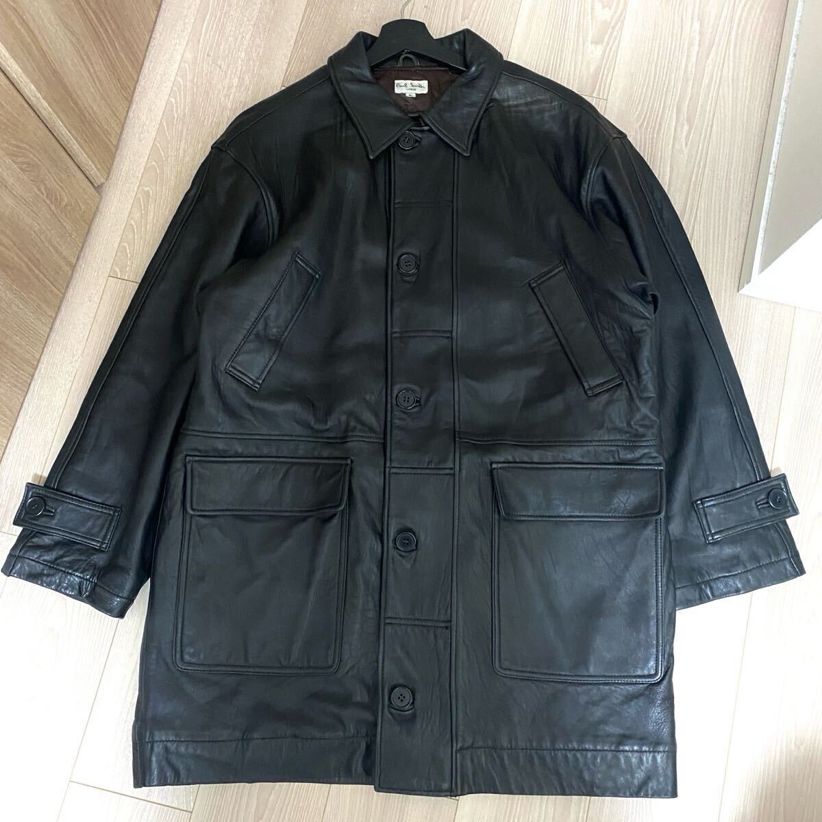 極美品 Lサイズ Paul Smith ポールスミス レザーコート【極上の 極美品 Lサイズ Paul Smith ポールスミス レザーコート【極上の