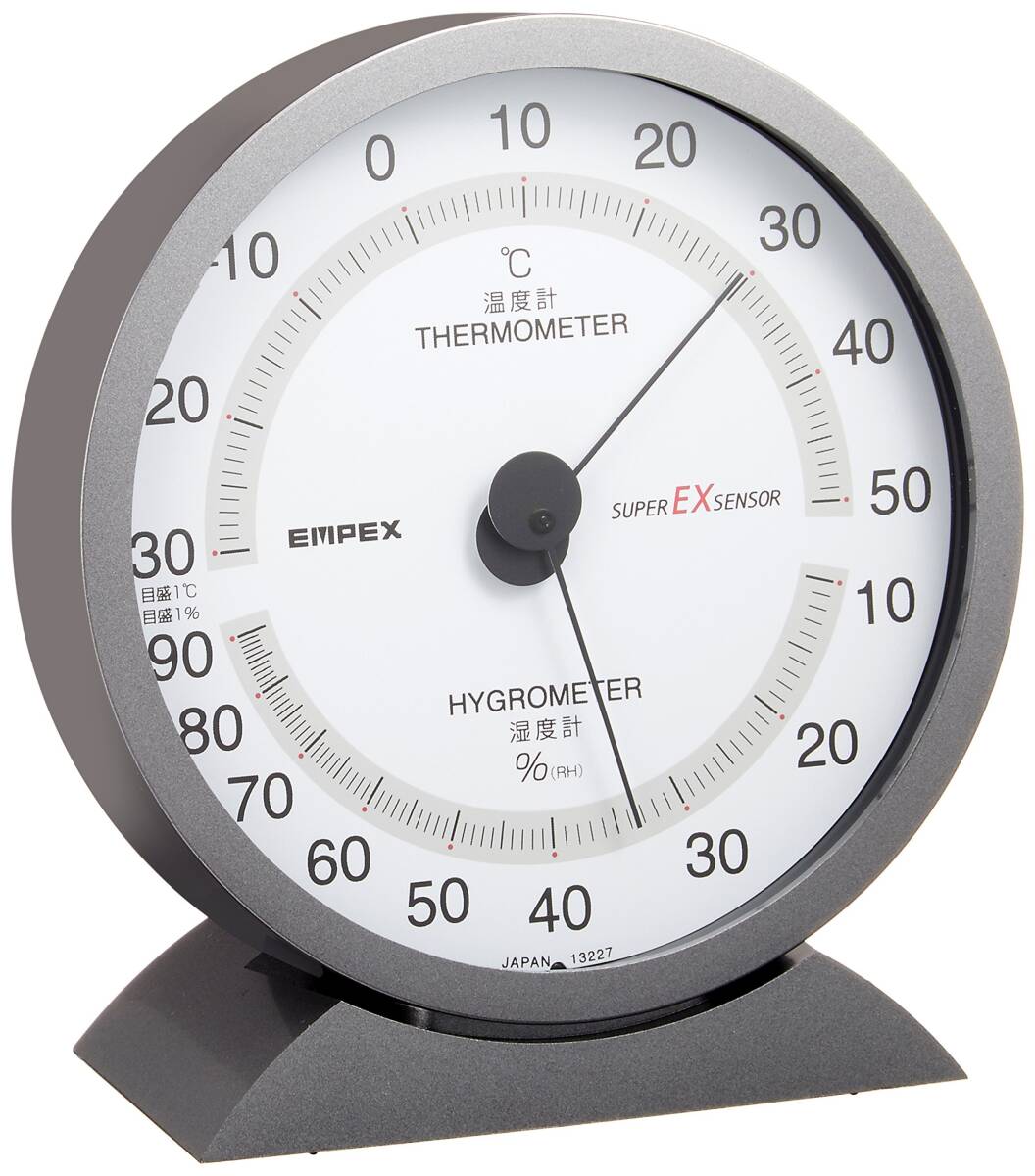 empeks метеорологические явления итого температура гигрометр super EX термометр-гигрометр класть .. двоякое применение сделано в Японии металлик серый EX-2717 13.2x12.1x5cm
