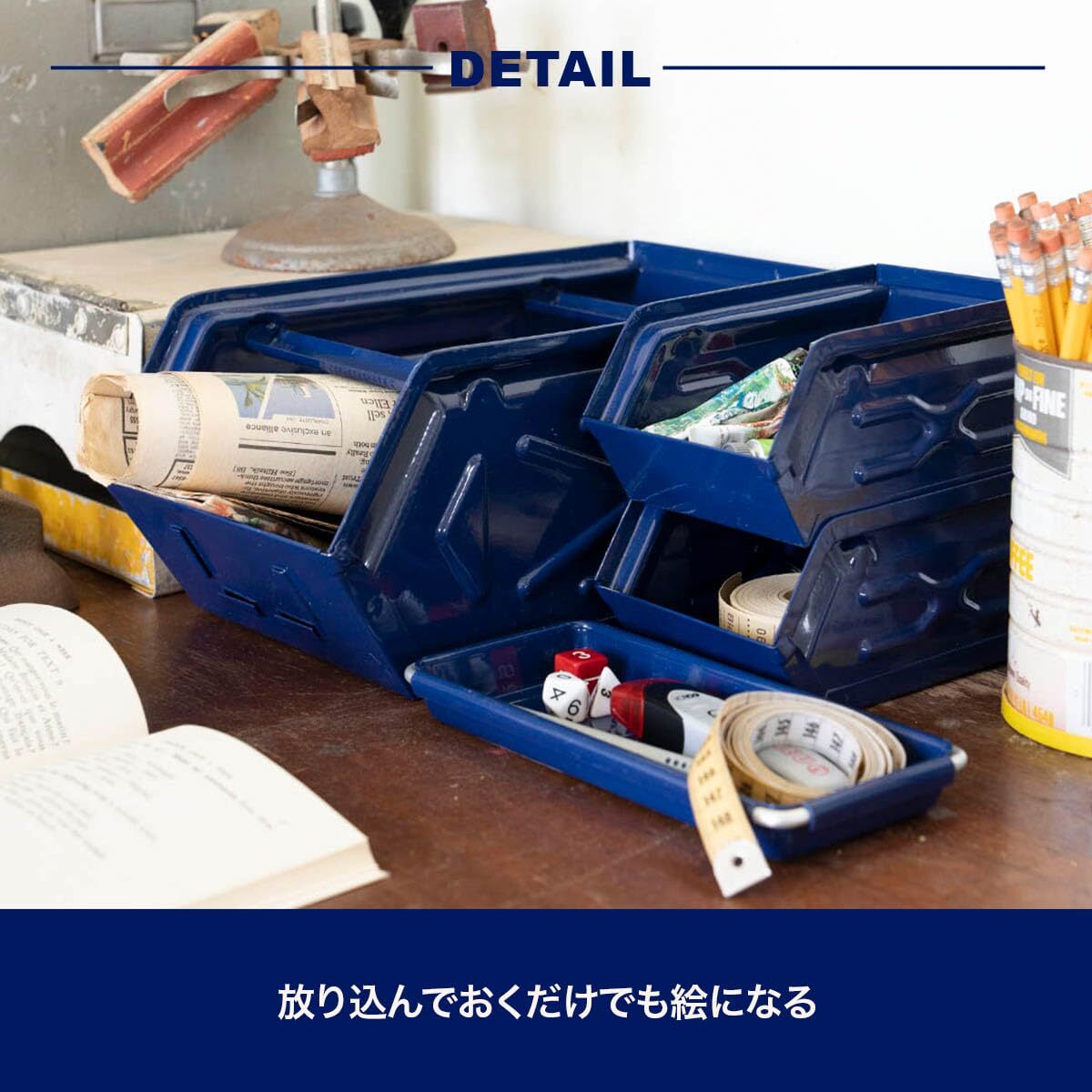 ダルトン(Dulton) ミニパーツボックス ガルバナイズド 整え過ぎずに整える心地良い簡易収納 パーツストッカー コンテナ ボックス 収納箱_画像5