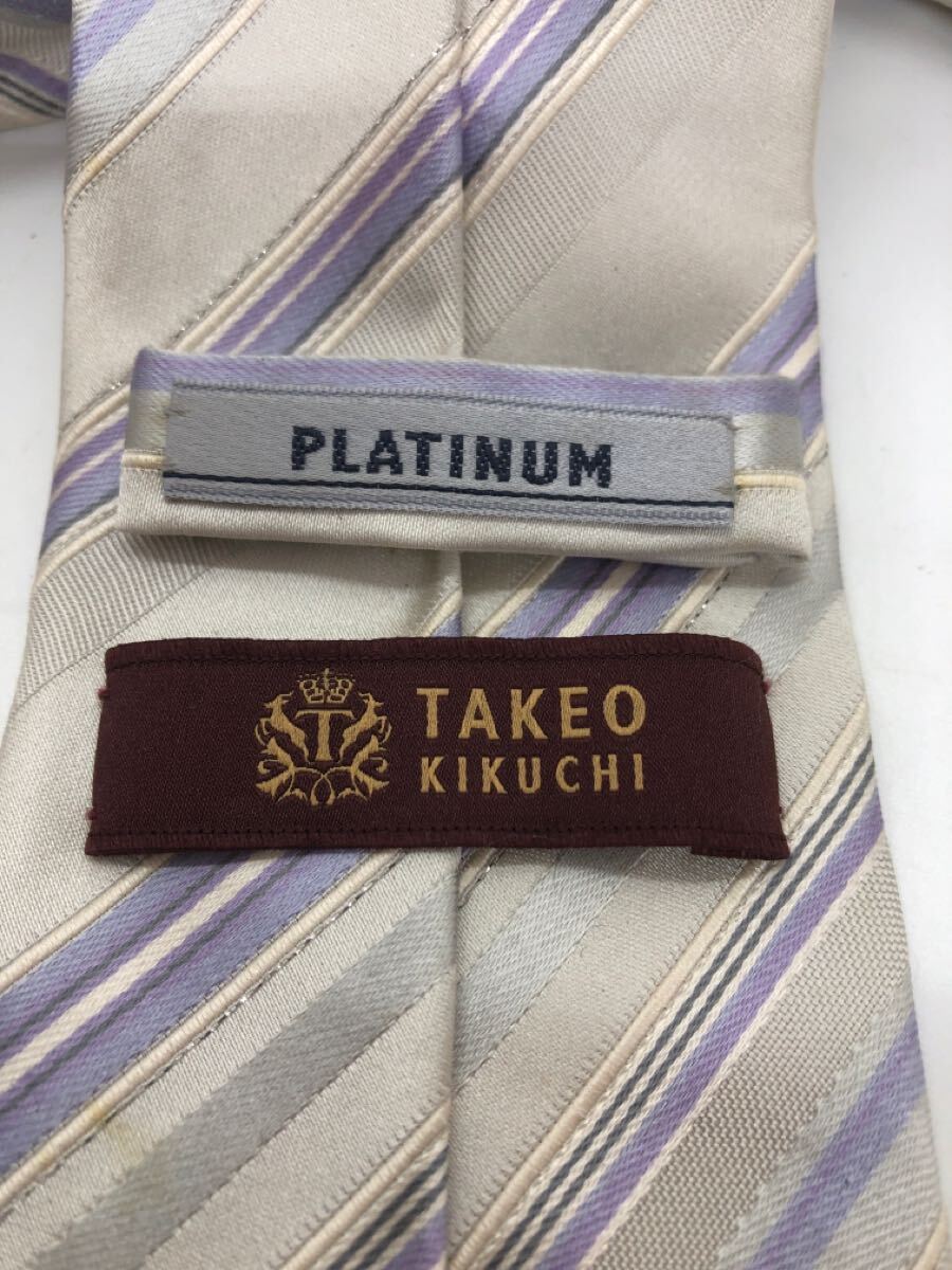 TAKEO KIKUCHI タケオキクチ　 シルク100 日本制 ネクタイ ストライプ