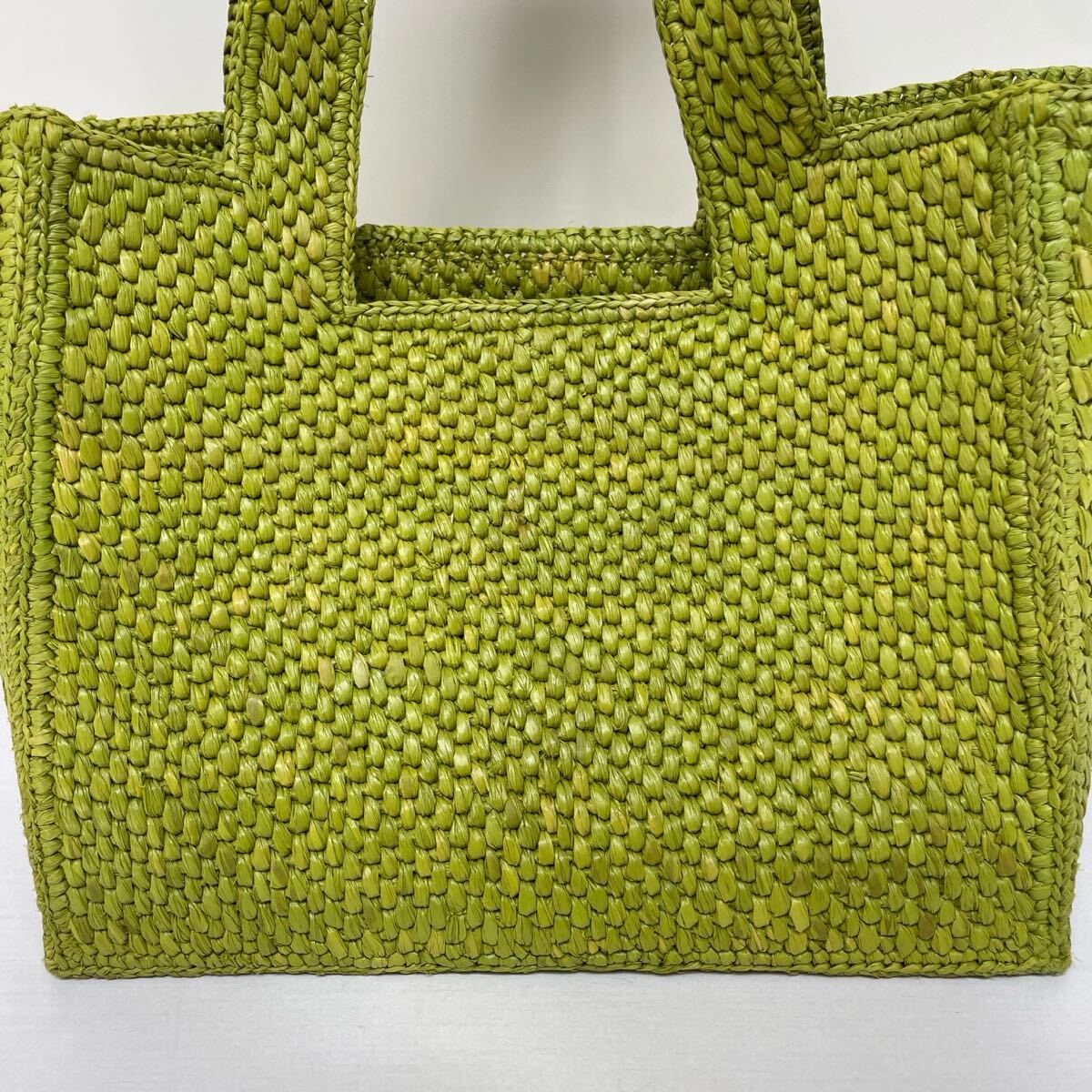 美品【ロエベ】フォントトート スモール ラフィア グリーン 緑 