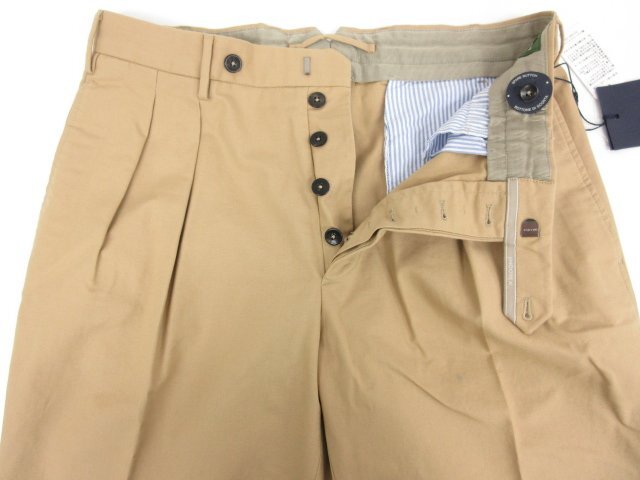 未使用 【インコテックス INCOTEX】 1W0062 90377 500 定価49500円 ロールアップパンツ スラックス (メンズ) size52 ベージュ◯10SLP0739◯_画像4