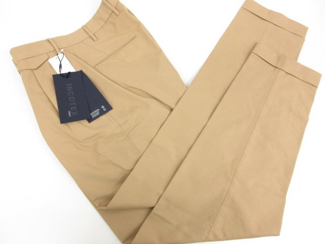 未使用 【インコテックス INCOTEX】 1W0062 90377 500 定価49500円 ロールアップパンツ スラックス (メンズ) size52 ベージュ◯10SLP0739◯_画像6