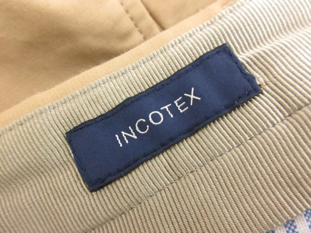 未使用 【インコテックス INCOTEX】 1W0062 90377 500 定価49500円 ロールアップパンツ スラックス (メンズ) size52 ベージュ◯10SLP0739◯_画像9