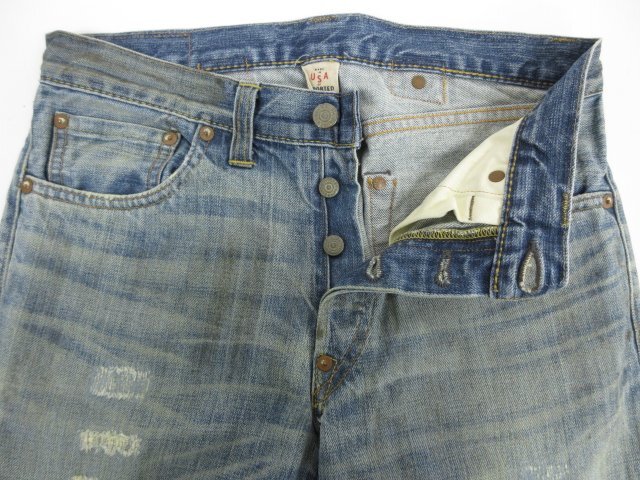 極美品【RRL ダブルアールエル】20159 綿100％ オーバーオールズ ダメージ加工 ストレートデニム (レディース) size26 USA制?35LP2527?