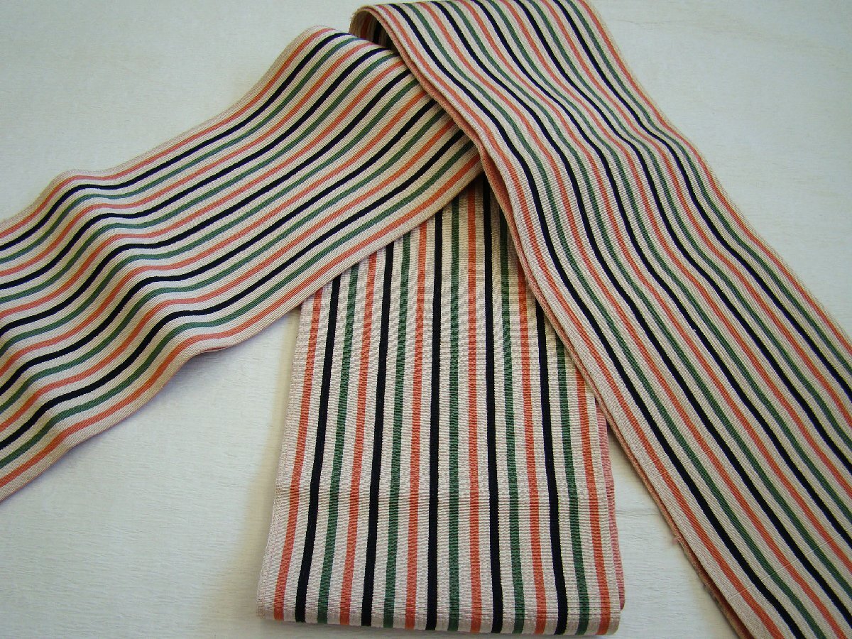 時代屋 夏物 美品 裄66.3ｃｍ 浴衣・四寸帯 セット 155cm～163cm Ys259_画像4