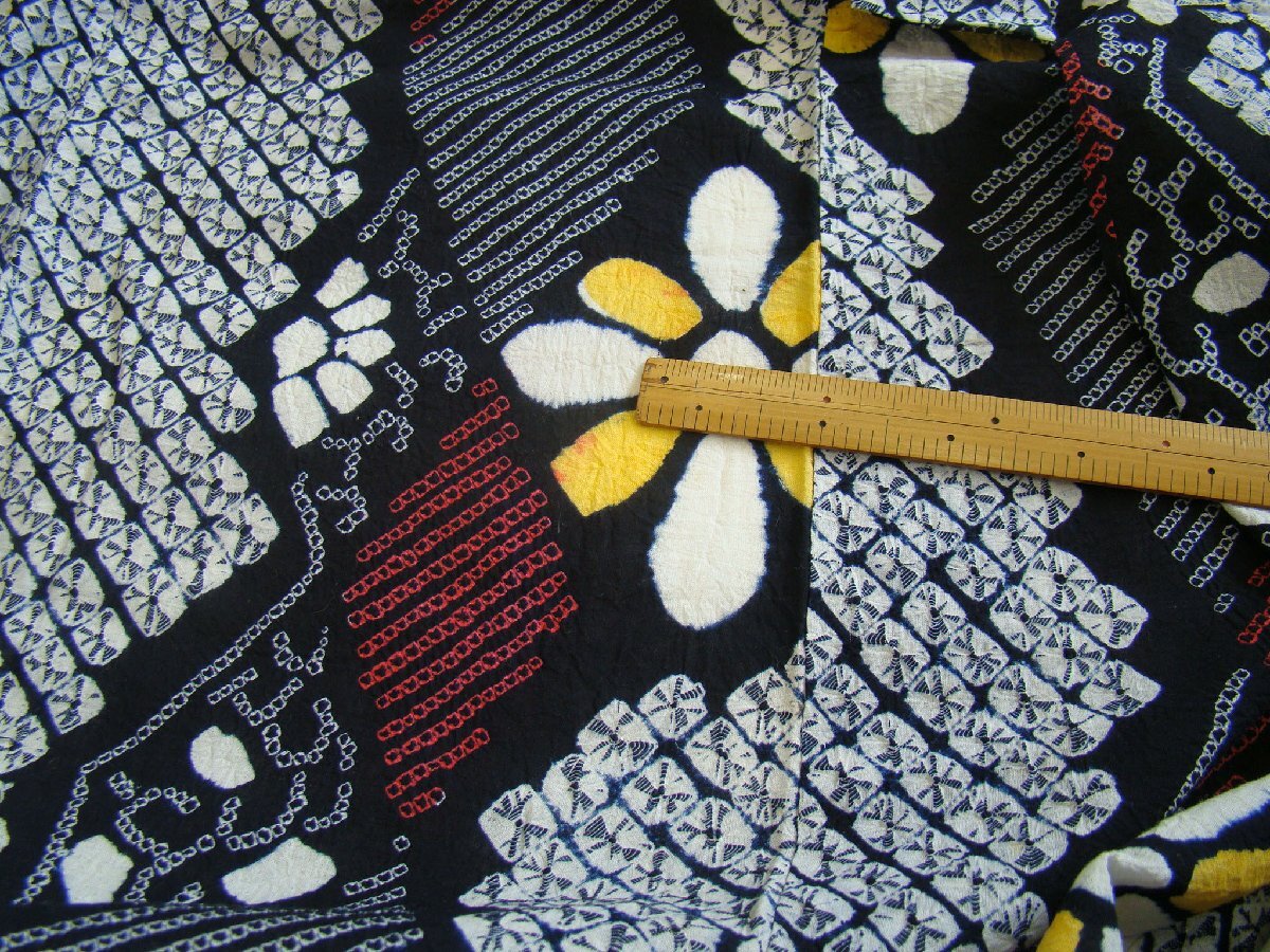 時代屋 美品 裄63.6cm S寸 お洒落 鳴海 総絞り 浴衣・ 四寸帯 セット 147cm～153cm Ys345_画像3