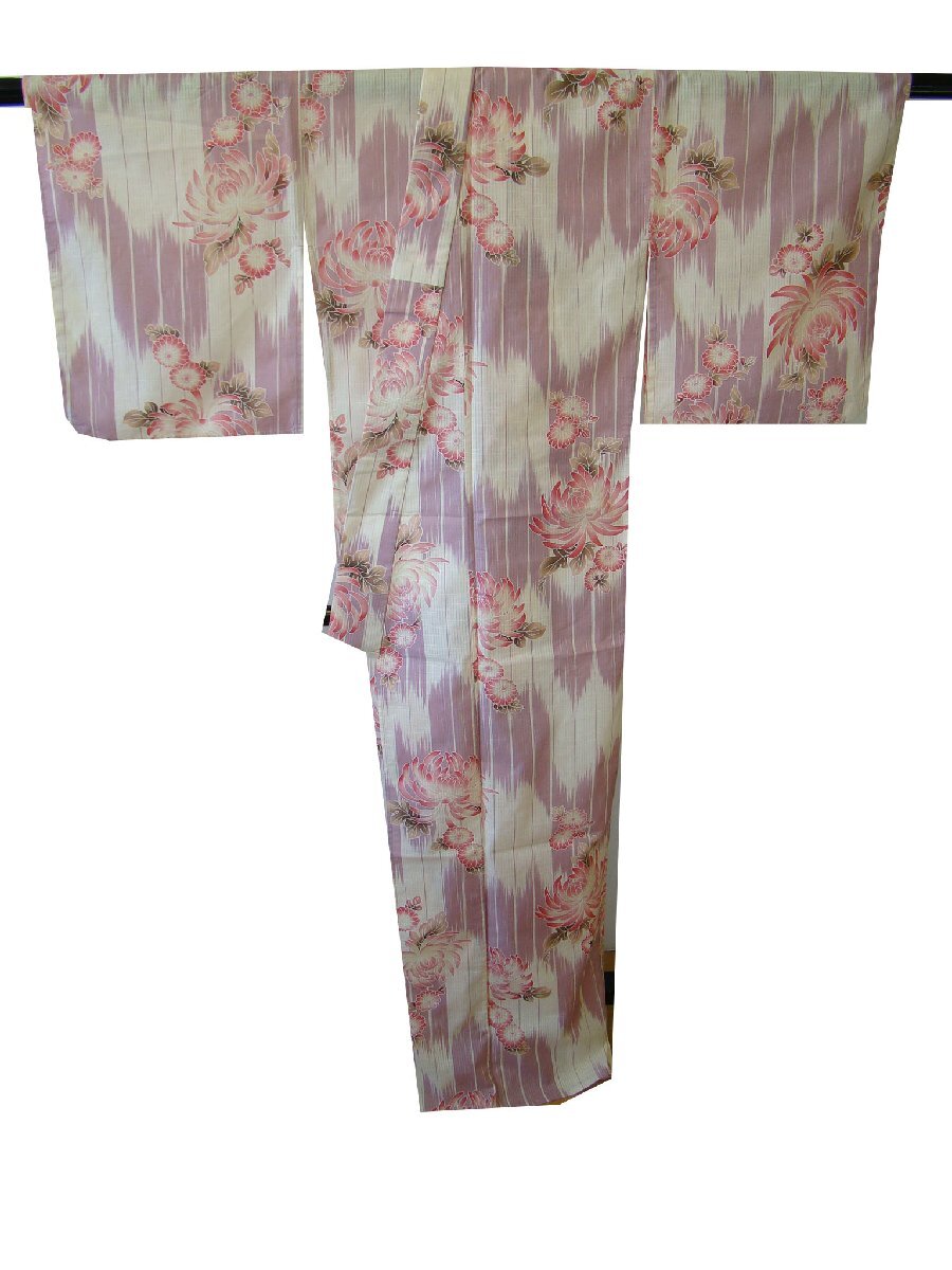 時代屋 夏物 美品 裄66.3ｃｍ 浴衣・四寸帯 セット 155cm～163cm Ys259_画像3