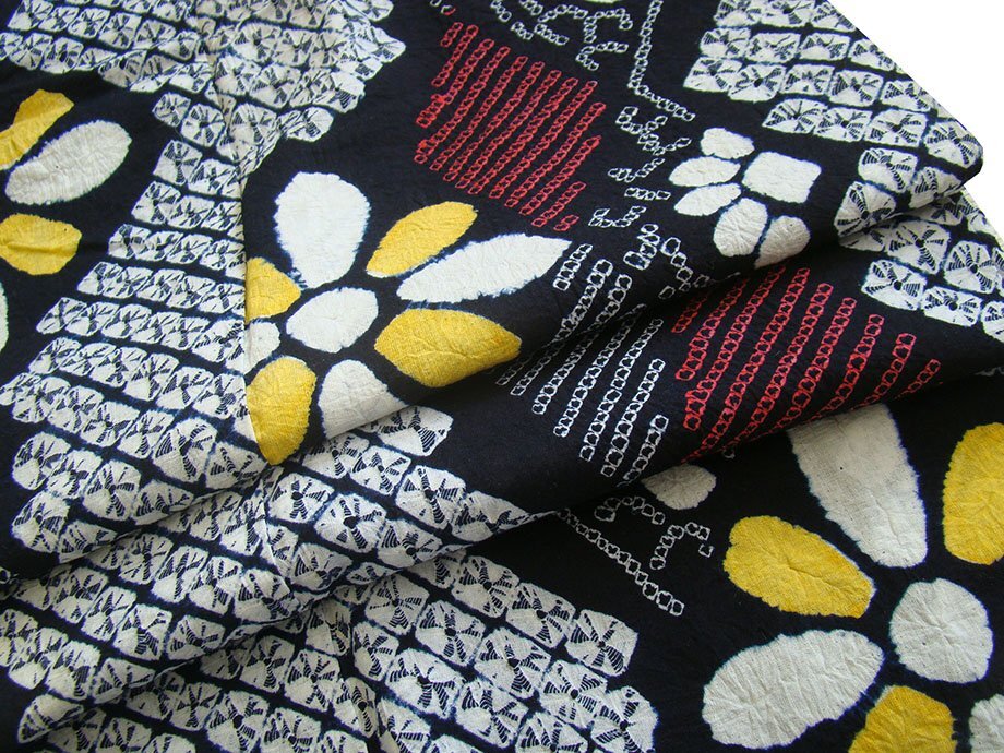 時代屋 美品 裄63.6cm S寸 お洒落 鳴海 総絞り 浴衣・ 四寸帯 セット 147cm～153cm Ys345_画像5