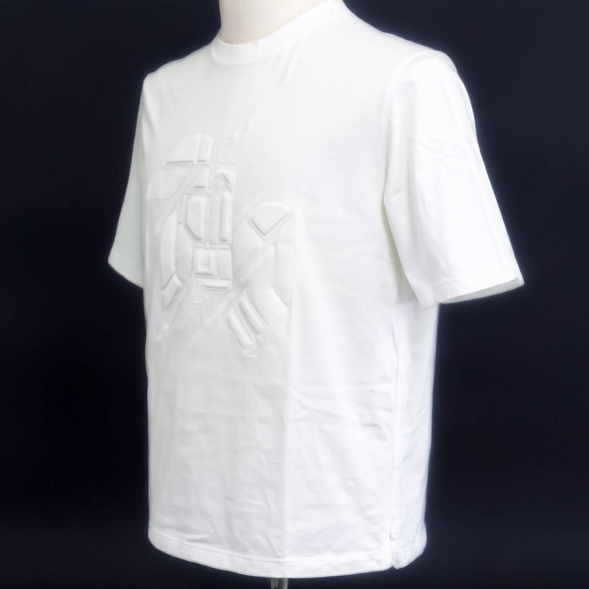 【美品】HERMES エルメス 2023SS Chevaux en Symetrie シュヴォー アン シンメトリー 3D コットン Tシャツ S ホワイト メンズ 【TS135】