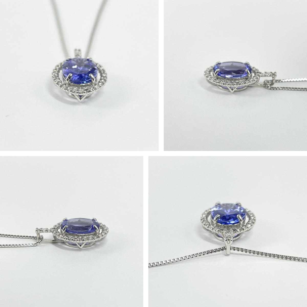 Pt950 K18WG 天然タンザナイト 1.17ct ダイヤ 0.10ct