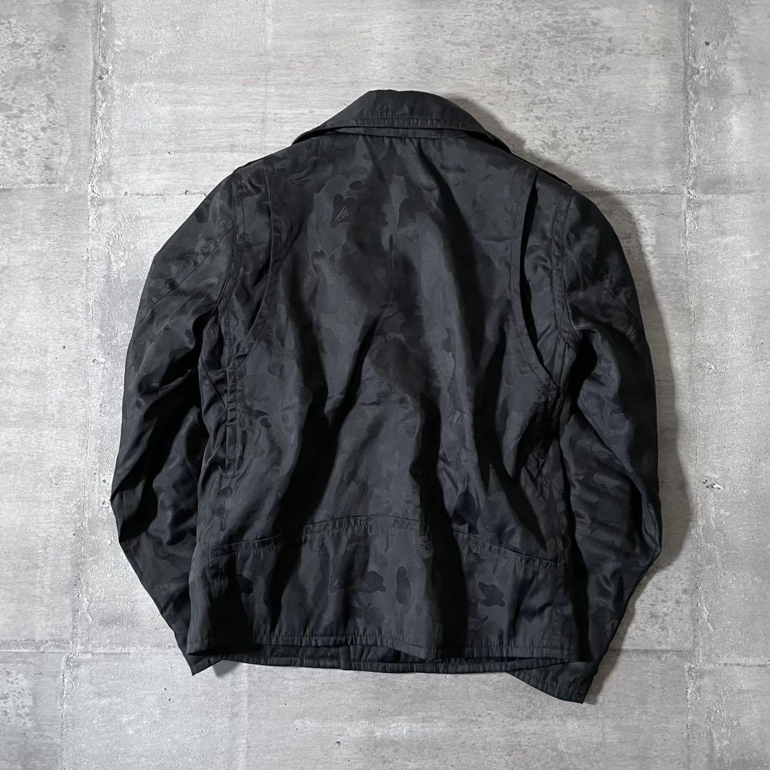 A BATHING APE ナイロン ダブルライダースジャケット 総柄 A BATHING APE ナイロン ダブルライダースジャケット 総柄