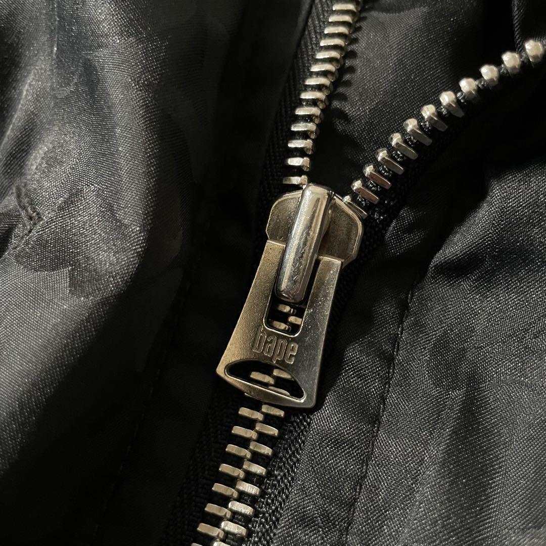 A BATHING APE ナイロン ダブルライダースジャケット 総柄 A BATHING APE ナイロン ダブルライダースジャケット 総柄