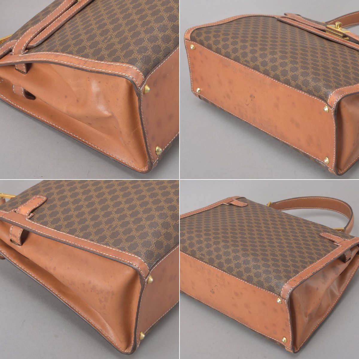 1円 CELINE セリーヌ マカダム ハンドバッグ PVC レザー 1円 CELINE セリーヌ マカダム ハンドバッグ PVC レザー