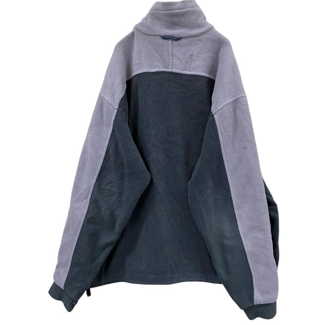 コロンビア　メンズフリースジャケット　XL　黒×灰　ハイネック ジップ【2670