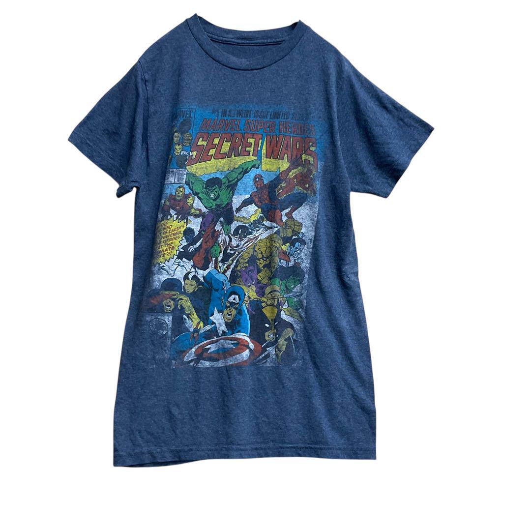 マーベル　アメコミTシャツ DCアイアンマン 紺色 S スパイダーマン【2988_画像1