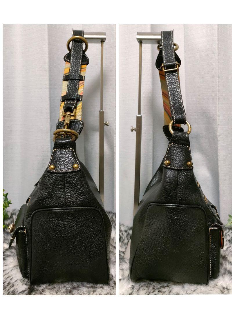 ◆極希少◆ PAUL Smith ショルダーバッグ レザー ブラック y2k ポールスミス バッグ 黒 革 ダブルファスナーポケット 男性 肩掛け 女性
