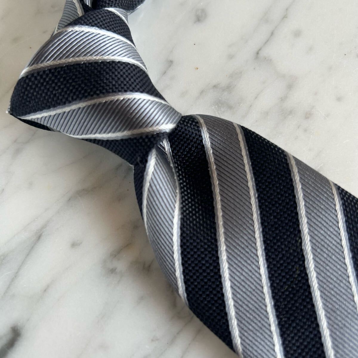 【新品】ネイビー×グレーストライプ