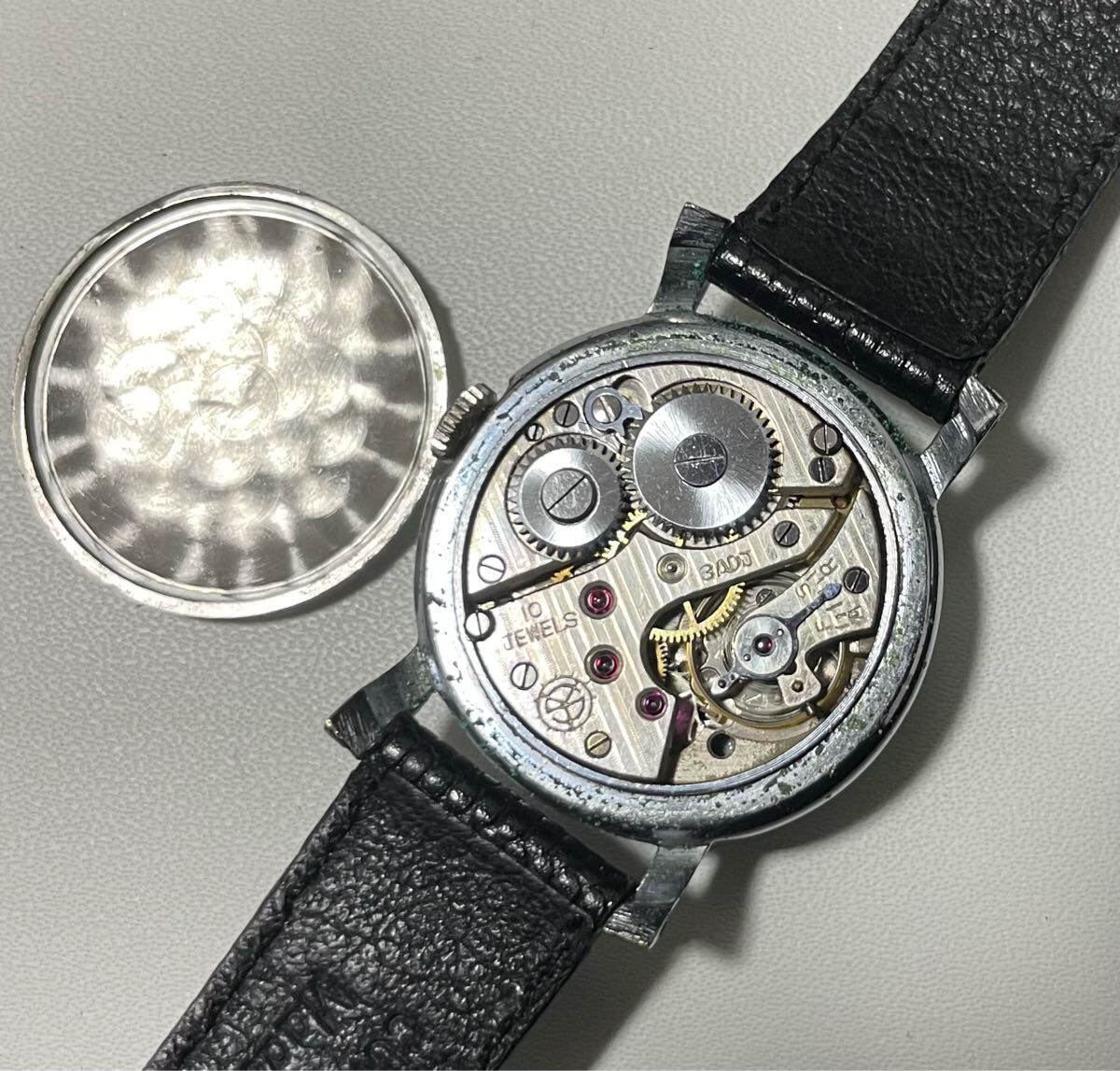 稼働品 CYMA シーマ メンズ腕時計 白色文字盤 二針 スモセコ秒針