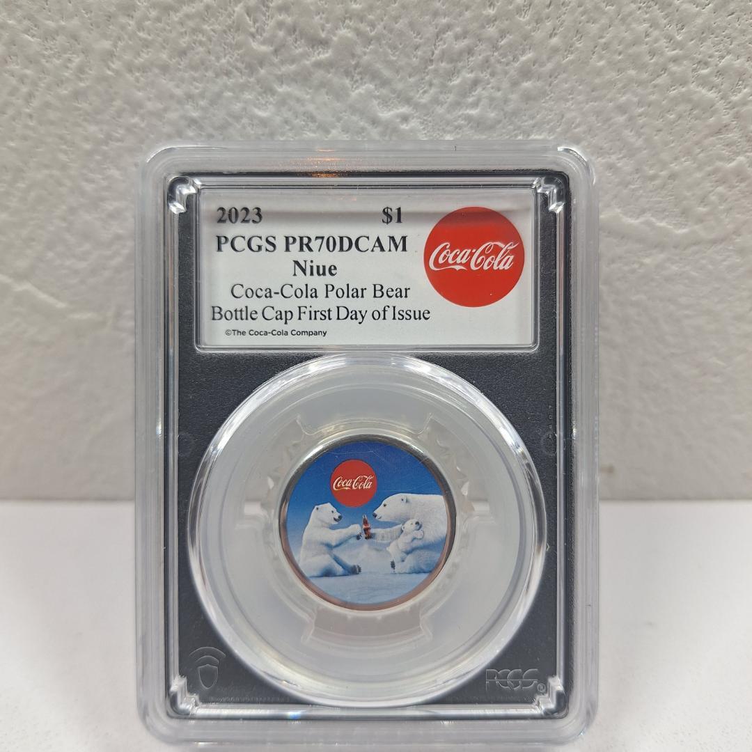 2023年 コカ・コーラ 銀貨 ポーラーベア PCGS PR70 ファースト