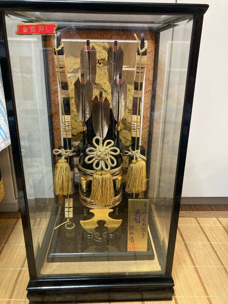 隆山作 御破魔弓飾り 籐巻木製弓 金箔押し 正月飾り 初正月 隆山作 御破魔弓飾り 籐巻木製弓 金箔押し 正月飾り 初正月
