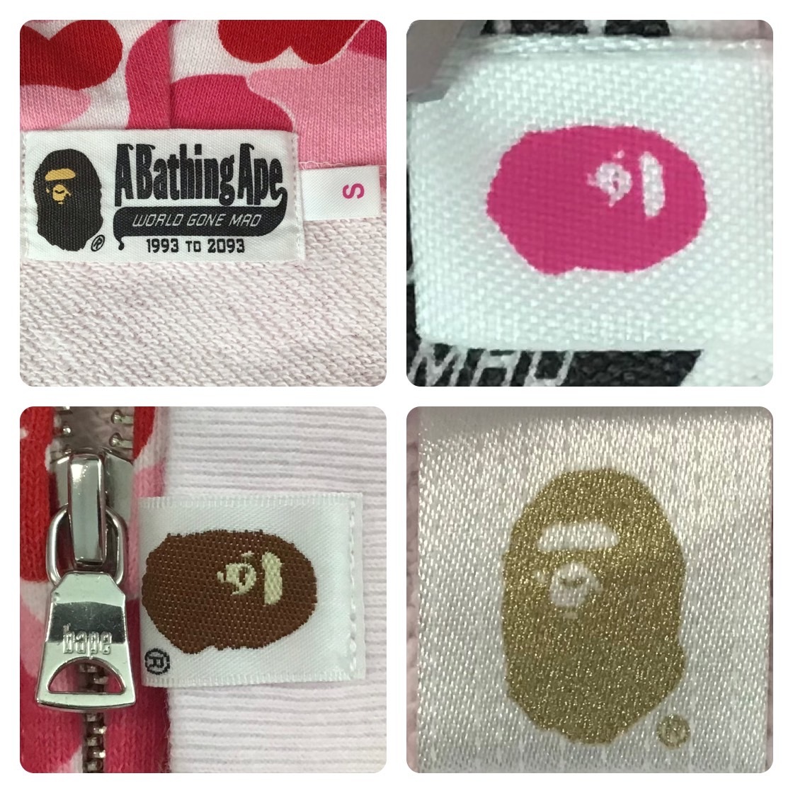 BAPE LOGO ABC camo pink полный Zip Parker женский S размер a bathing ape full zip hoodie Ape Bape A Bathing Ape n946