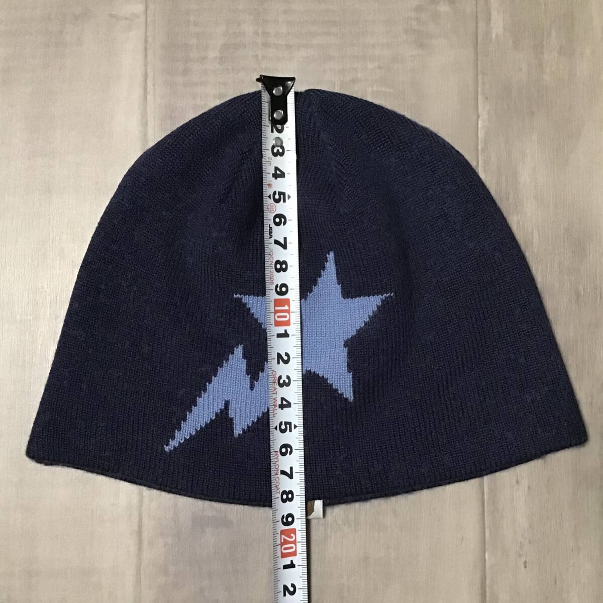 プレゼントに◆【A BATHING APE】STA KNIT CAP ニットキャップ BAPESTA ニット帽 ビーニー ネイビー a bathing ape star BAPE