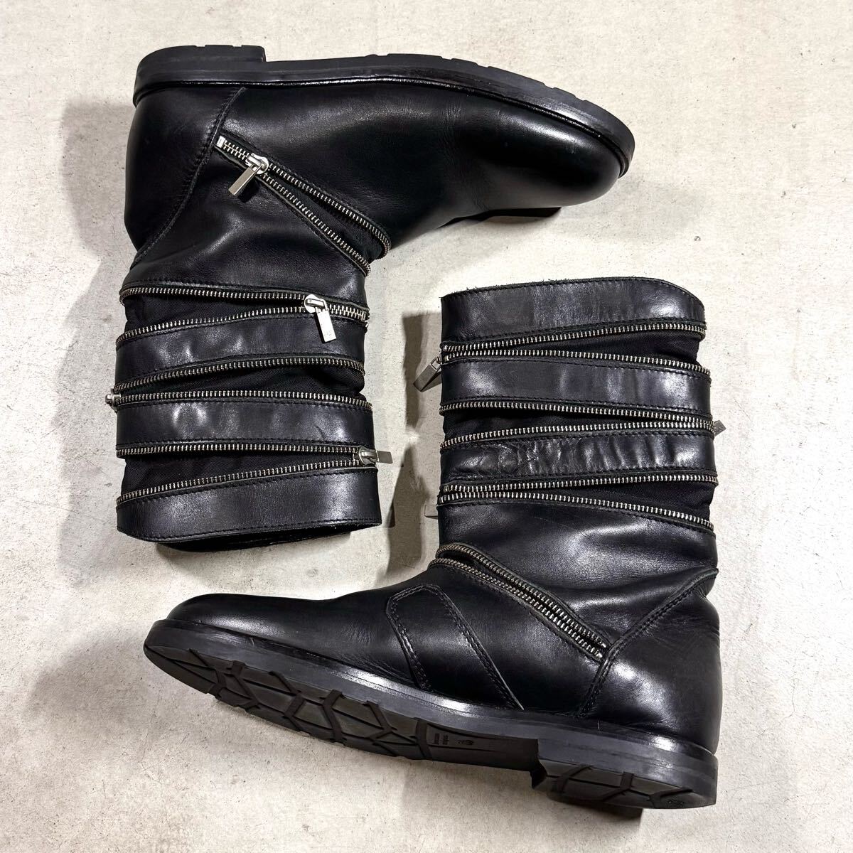 RAF SIMONS 2006AW Archive Spiral Zip Boots rare leather RAF SIMONS 2006AW Archive Spiral Zip Boots rare leather