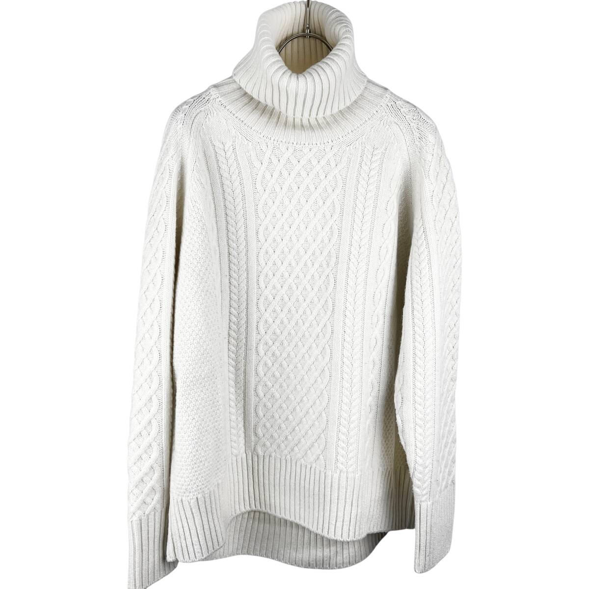 【20%OFF】UNION LAUNCH(ユニオンランチ) High Neck Longsleeve Knit Tops (white)_画像1