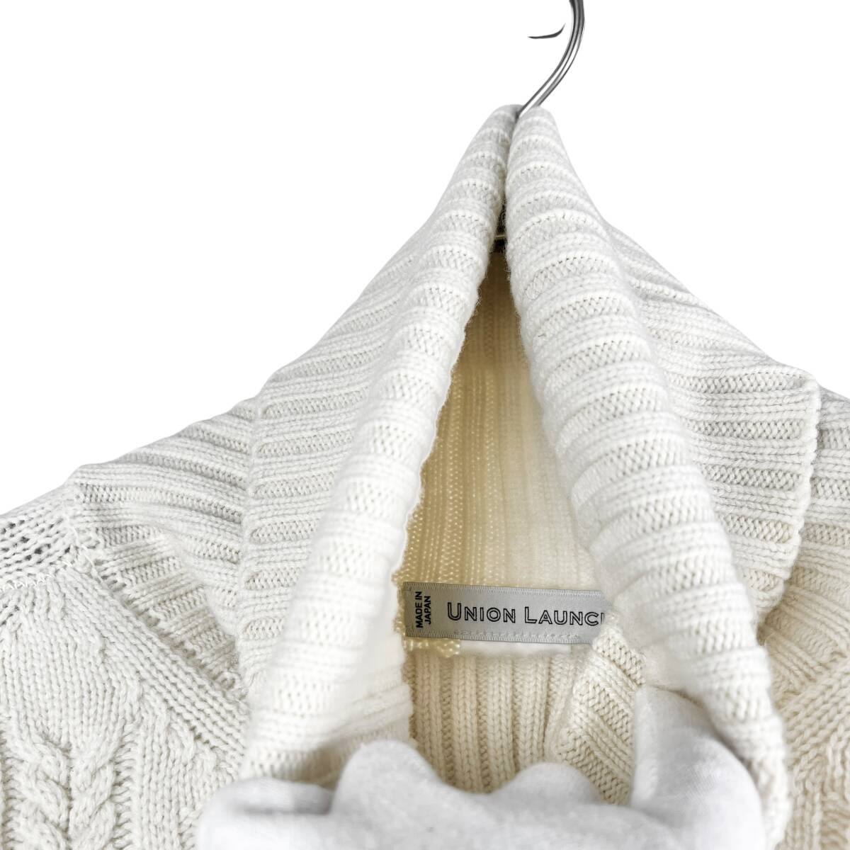【20%OFF】UNION LAUNCH(ユニオンランチ) High Neck Longsleeve Knit Tops (white)_画像10