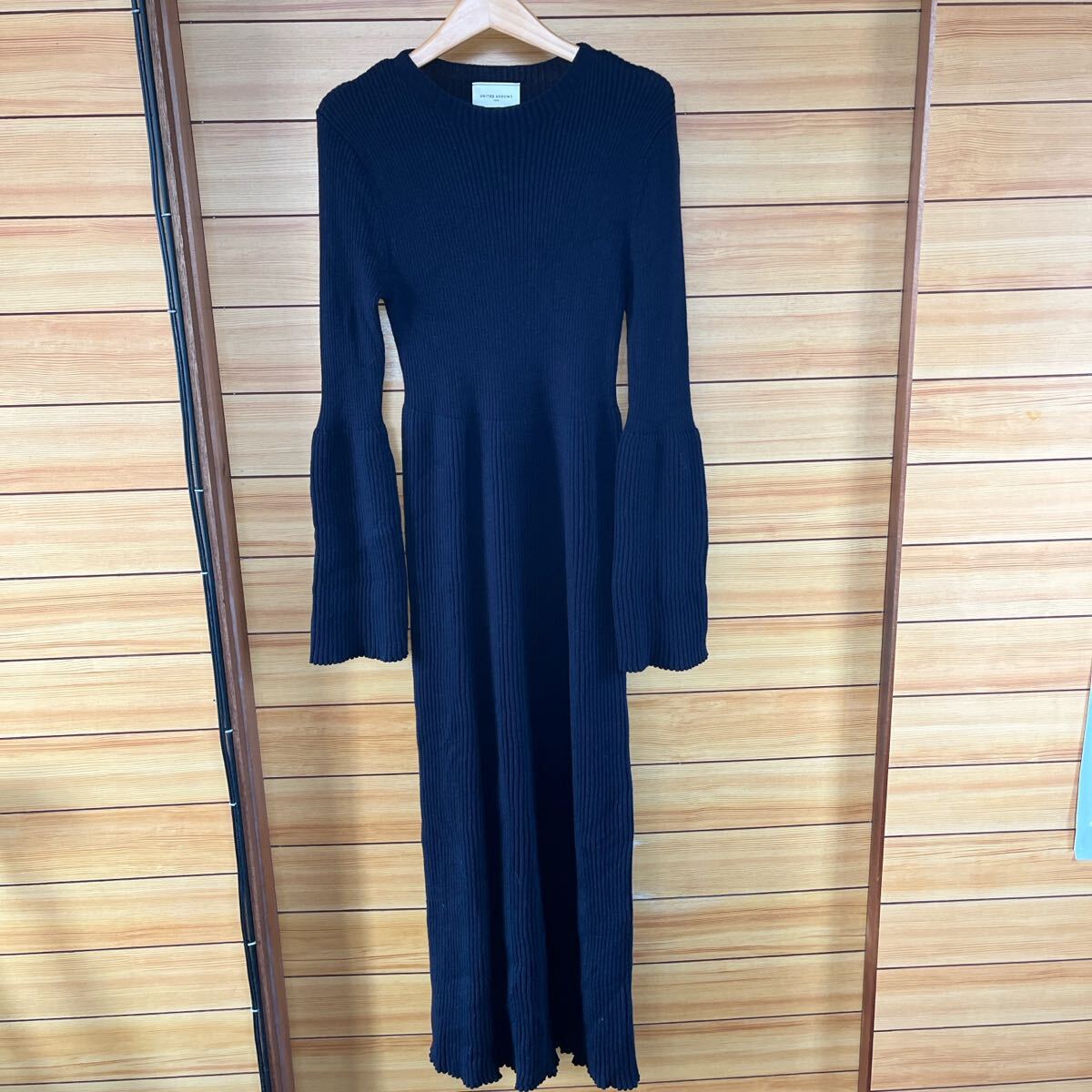 united arrows ユナイテッドアローズ　ニット　ワンピース　ネイビー