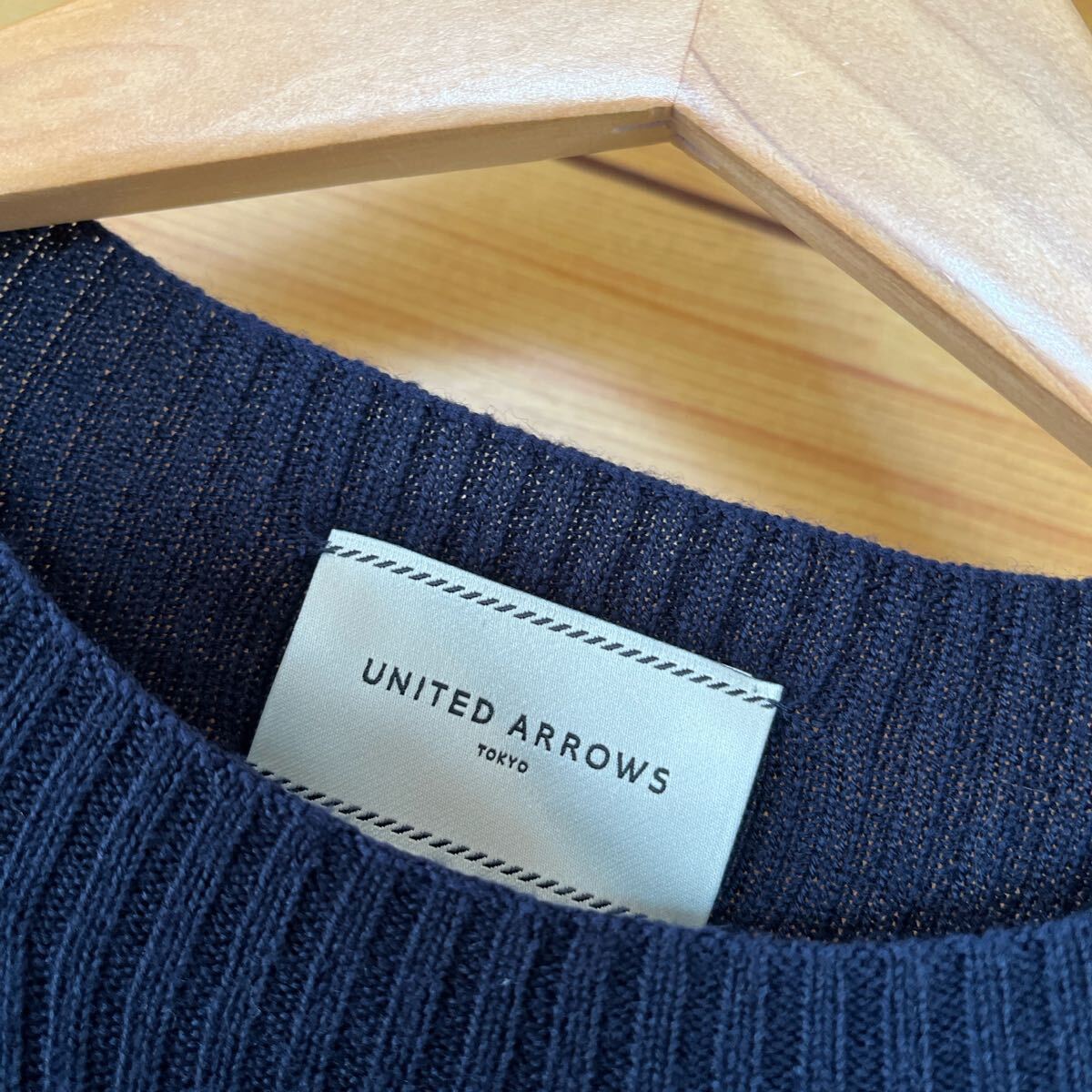 united arrows ユナイテッドアローズ　ニット　ワンピース　ネイビー
