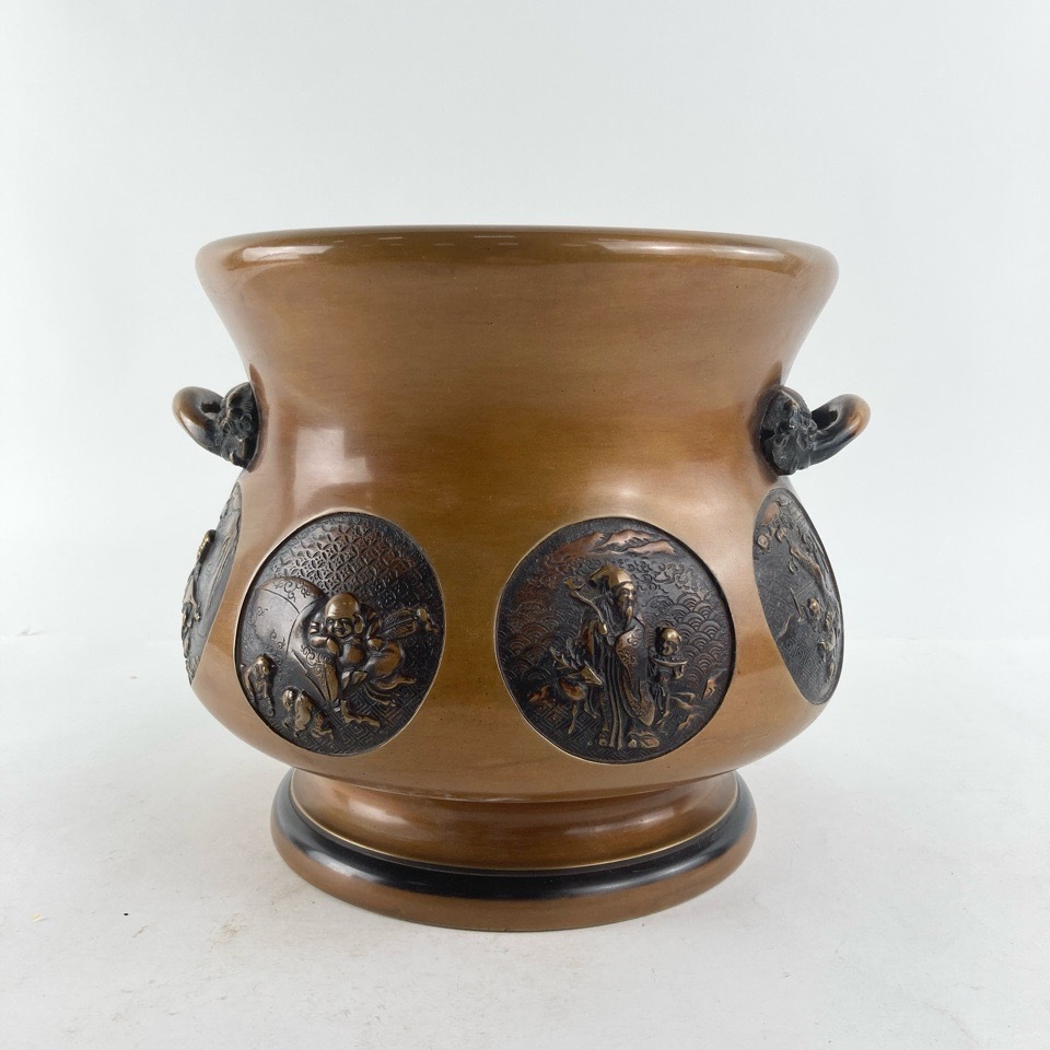 金谷五郎三郎 黄唐銅火鉢 共箱 骨董品 古美術品 茶道具 茶道具 金谷五郎三郎 黄唐銅火鉢 共箱 骨董品 古美術品 茶道具 茶道具