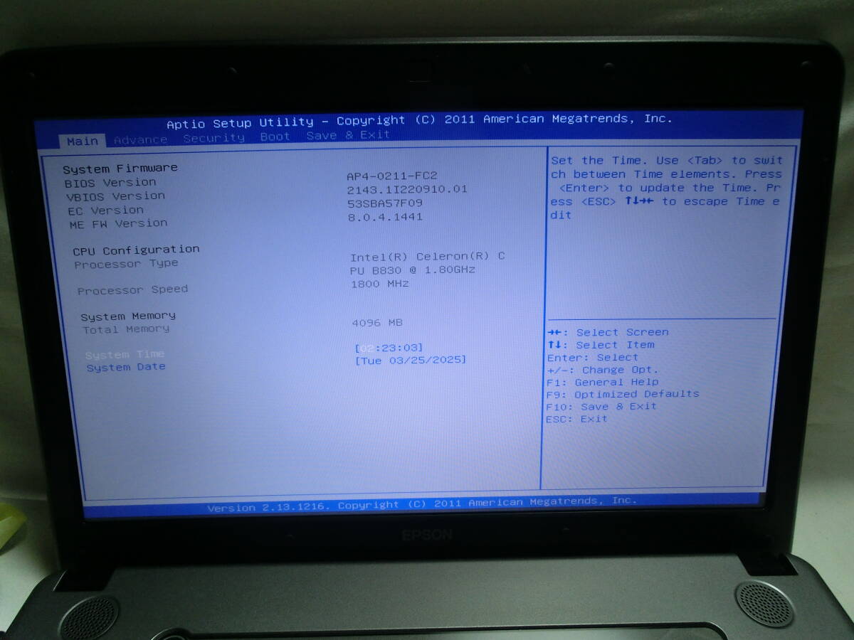 【ジャンク】EPSON Endeavor NJ3700E (動作確認済) Intel Celeron B830/メモリ4GB/15.6型 WXGA(1366×768)/管理番號:NPC2503-457
