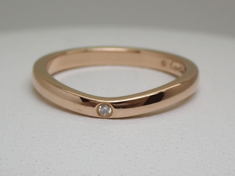 Cartier カルティエ リング 指輪 バレリーナ ウェディング 3P 0.01ct 幅約2mm B4098600 K18PG #46 美品　送料無(wú)料??！